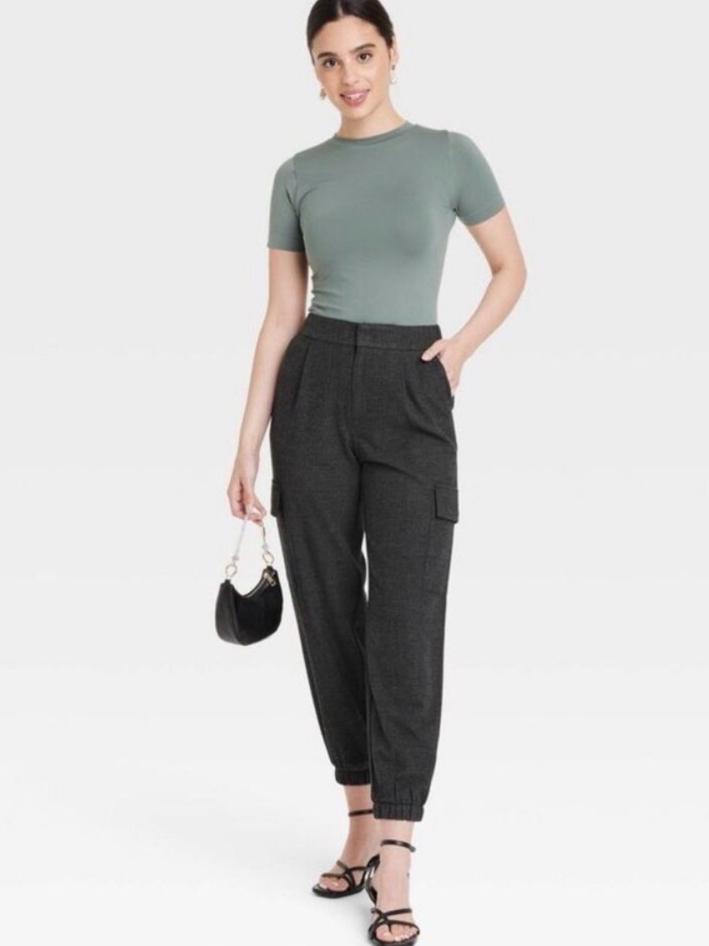 New! Plaid Jogger Style Dress Pants